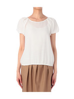 シャドーチェックシフォンブラウス/ホワイト(004)