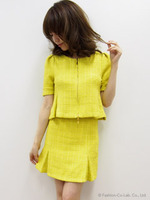 ショートツイードセットアップ/イエロー