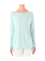 シルクコットン細ボーダーニット/グリーン系(390)