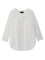 シルク混八分袖ブラウス/ホワイト(003)