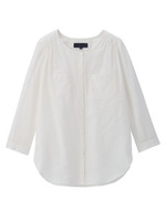 シルク混八分袖ブラウス/ホワイト(003)