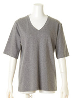 シンプルVネックT/GRY