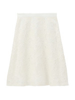 ジャカード織りフラワー柄スカート/ネイビー(493)