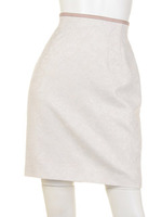 ジャガードフラワータイトミニスカート/ベージュ