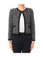 ジャケット風ラメニットカーディガン/ブラック(519)