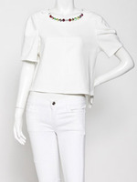 スエットビジュープルオーバー/WHT