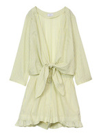 ストライプシャツつなぎ/イエロー