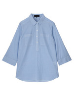 ストライプスキッパーシャツ/ネイビー系(393)