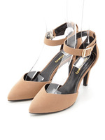 ストラップ付サイドオープンパンプス/ネイビー