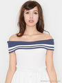 セーラーボーダーニットトップ/PINK