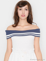 セーラーボーダーニットトップ/PINK