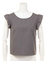 セットアップ袖フリルTOP/L/GRY
