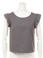 セットアップ袖フリルTOP/L/GRY