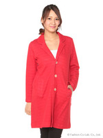 ダブルフェイス裏ボーダーコート/杢グレー