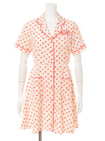 デイジーパイピングシャツワンピース/WHITE