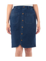 デニム前ボタンスカート/ブルー系(091)