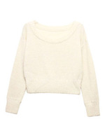 ナイロンブークレショートニットプルオーバー/ライラック