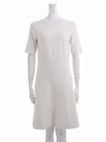 ハイネックフレアーニットワンピ/ネイビー