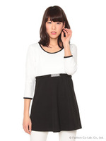 バイカラーチュニック/ホワイト