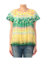 バックリボンアートブラウス/グリーン系(122)