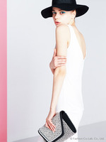 バックル付ロングペンシルワンピース/オフホワイト