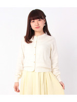 パターンメッシュニットカーディガン/ネイビー(093)