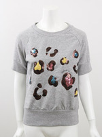 ヒョウスパンコール　裏毛トップス/MI