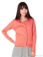 ビジュー付ニットカーデ/ブラック