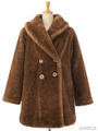 フェイクミンククファーコート/ブラウン