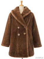 フェイクミンククファーコート/ブラウン