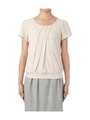 フロントタックシフォンカットソー/ライトベージュ(051)