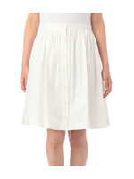 フロントボタンフレアスカート/ホワイト(001)