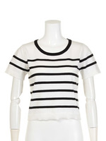 ボーダーニットPO/ホワイト