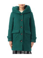 ボリュームカラー中綿コート/ダークグリーン(023)