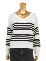 ランダムボーダーニットTOPS/NAVY