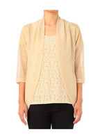 リネン混スラブカーディガン/ベージュ系(032)