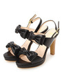 リボンストラップサンダル/ブラック(019)