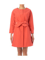 リボンベルトノーカラーコート/ピンク系(073)