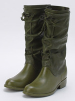 レースアップレインブーツ/カーキ