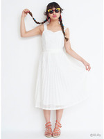 レースプリーツスカート/WHITE