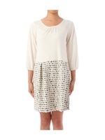 レースボンディング七分袖ワンピース/ホワイト(319)