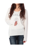 ロゴ異素材切り替えニット/ネイビー(093)