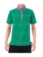 襟切り替えポロシャツ/レッド系(463)