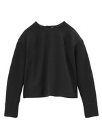 後ボタンショート丈プルオーバー/ブラック(019)