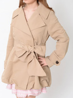 裾ギャザートレンチコート/キャメル