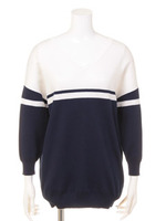 配色Vニット/ネイビー