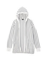 [S]ストライプコットンニットパーカー/ホワイト(301)