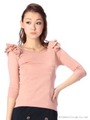 【Tralala】ハイゲージフリルトップス/ピンク