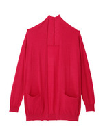 カシミヤ混ノーボタンニットカーディガン/レッド(062)