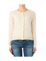 クルーネックニットカーディガン/ホワイト(002)